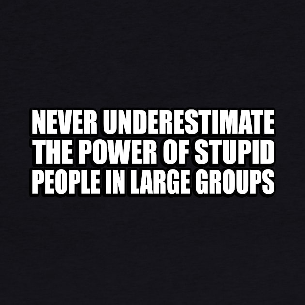 Never underestimate the power of stupid people in large groups by CRE4T1V1TY